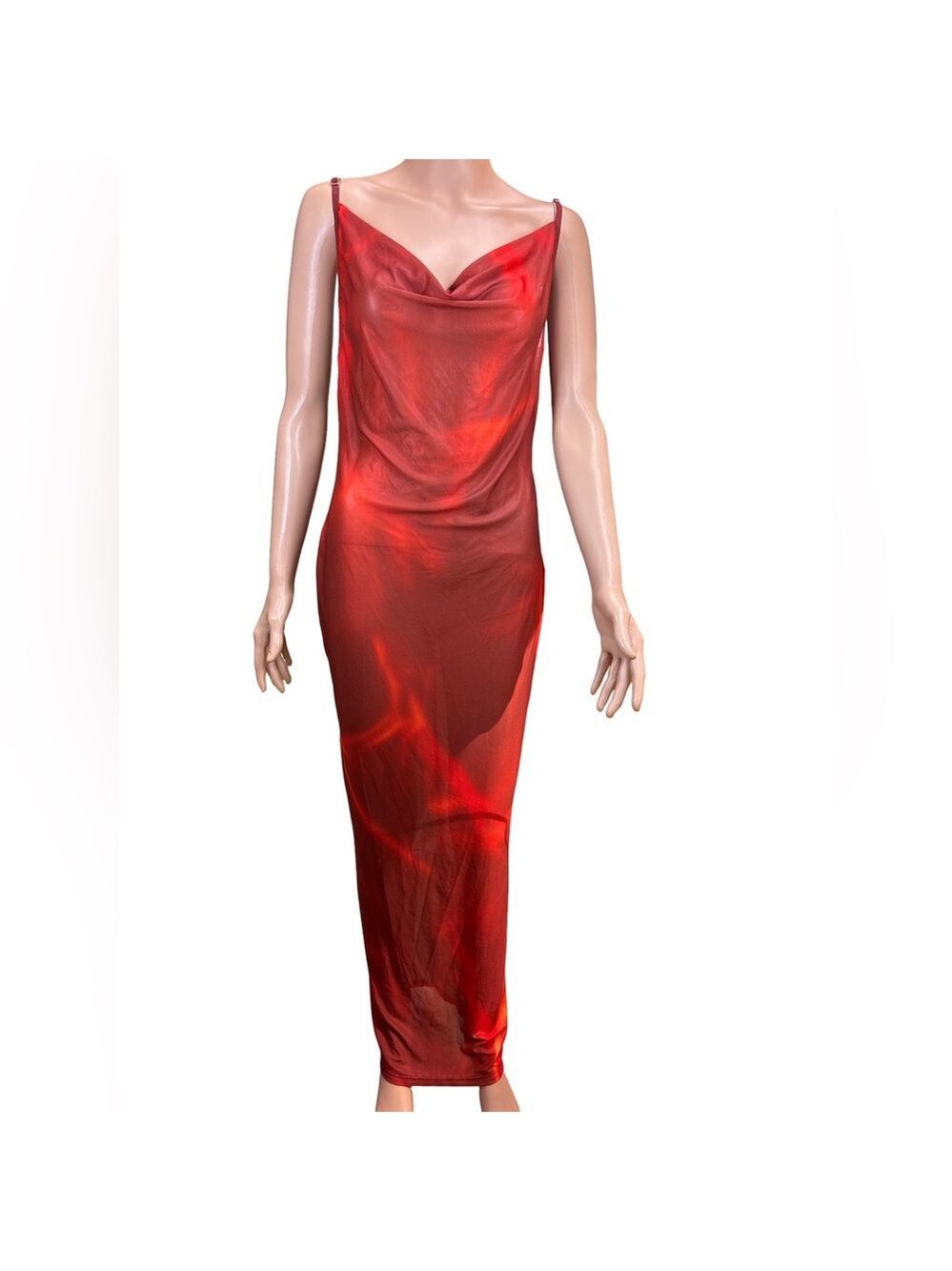 Icon Swim Euphoria Cover-up Red Marble Print Large NWT
